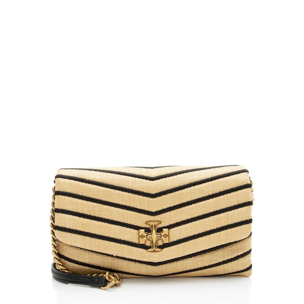 Tory Burch Raffia Leather Kira Wallet on Chain